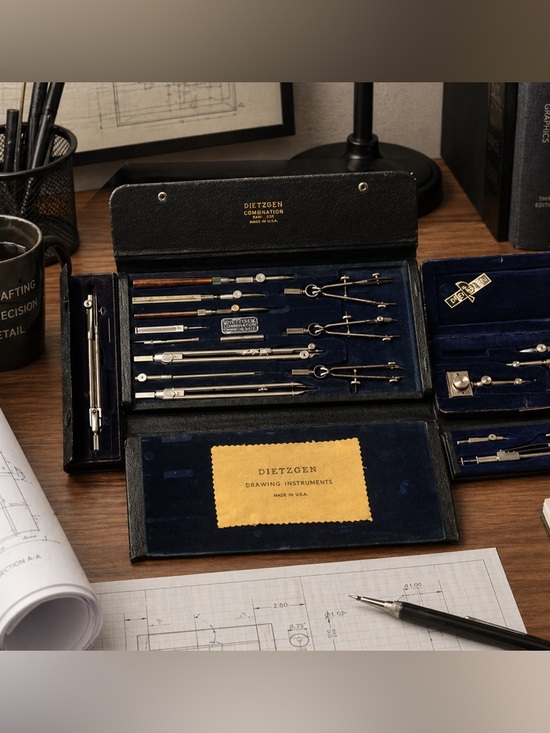 Dietzgen Other - Vintage Dietzgen & Proebster Drafting Set Lot | Compass Tools | Original Cases